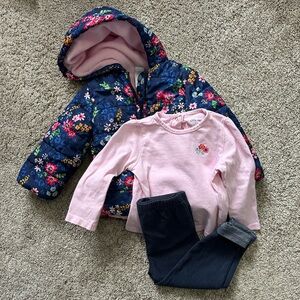 Little Me Pink Floral Outfit
